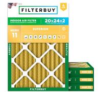 FilterBuy Lot de 4 filtres à air comprimés Merv 11, 20 x 24 x 2, dorés