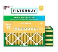 Filterbuy Lot de 5 filtres à air 13.50 x 13.50 x 1.75 MERV 11 anti-allergènes, filtres à air plissés pour fournaise CVC (taille réelle : 13.50 x 13.50 x 1.75 pouces)