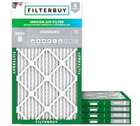 Filterbuy Lot de 5 filtres à air 14 x 24 x 1 anti-poussière MERV 8 - Filtres à air plissés pour fournaise CVC (taille réelle :13.38 x 23.38 x 0.75 pouces)