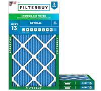 Filterbuy MERV 13 Lot de 3 filtres à air 18 x 30 x 1 pour four CVC, plissés électrostatiques, fabriqués aux États-Unis (taille réelle : 17,75 x 29,75 x 0,75)