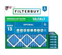 Filterbuy MERV 13 Optimal Defense Lot de 6 filtres à air plissés pour chaudière CVC 13.50 x 13.50 x 0.75 pouces