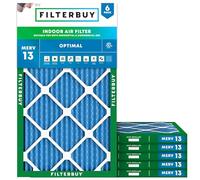 Filterbuy MERV 13 Optimal Defense Lot de 6 filtres à air plissés pour chaudière CVC 13.50 x 35.50 x 0.75 pouces