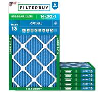 Filterbuy MERV 13 Optimal Defense Lot de 6 filtres à air plissés pour chaudière CVC 35 x 75 x 1 cm