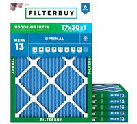 Filterbuy MERV 13 Optimal Defense Lot de 6 filtres à air plissés pour chaudière CVC 43 x 50 x 1 cm