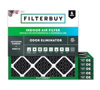 FilterBuy Merv 8 Filtre à air plissé avec charbon actif pour four à charbon actif 17.50 x 17.50 x 0.75 pouces