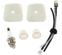 Filtre à air et filtre à essence avec tuyau à essence, bougie d'allumage, pompe d'amorçage pour débroussailleuse Echo SRM2100 SRM 2400 SRM230 Fuxtec