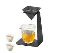 Filtre à café pyramidal en céramique - 14 x 16,5 cm - Facile à - Non poreux - Passoire à thé réutilisable avec support en fer - Pour tasses, sake, maison, bureau, cuisine, café, thé, café