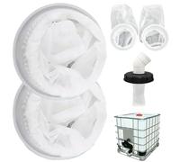 Filtre à eau de pluie 2 pièces, filtre de couvercle IBC 8 pouces, couvercle fourre-tout IBC en nylon, fourre-tout extensible et réutilisable pour le montage sur le du rése