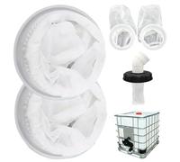 Filtre à eau de pluie 8 pouces, 2 pièces, couvercle IBC, filtre en Nylon extensible et réutilisable pour conteneur IBC, réservoir d'eau de pluie