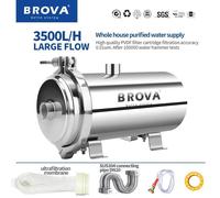 Filtre à eau domestique - Système central d'ultrafiltration 0,01 µm PVDF - Débit 3 500 l/h - Acier inoxydable 304 - Montage sous évier - Sans alimentation électrique