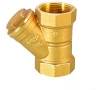 Filtre à eau en laiton de type Y, filtre à maille en acier inoxydable 304 pour pompe, climatiseur, chauffage, finition dorée, design facile à nettoyer (3,1 cm)