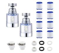 Filtre à eau pour robinet - Anti Calcaire - Rotatif 360° - 2 pièces - 8 éléments filtrants