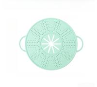 Filtre à huile en silicone résistant à la chaleur avec anneau en métal renforcé pour contrôler les éclaboussures pendant la friture (vert)