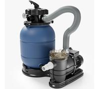 Wiltec Filtre à sable et particules – 260 W – capacité 21,5 kg – 6000 l/h – avec Vanne 5 positions – Système de filtration avec Pompe de filtrage pour Piscine Swimmingpool