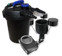 Filtre à sable pour bassin de 10 000 litres, lampe UVC 11W, pompe pour bassin 70W, skimmer CSP-250