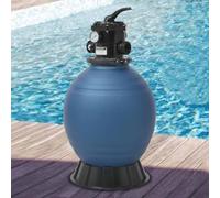 Filtre à sable pour piscine avec valve 6 voies, chaudière filtrante bleue 460 mm, matériau PE, débit 9 m³/h, pression 50 psi, raccord 48 mm, pour pompe de piscine, purification de l'eau et filtration