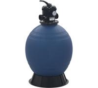 Filtre à sable pour piscine avec valve 6 voies et corps de filtre en PE, diamètre 560 mm, débit de 10 m³/h, compatible avec les pompes de piscine de 1 CV, et compatible avec les tuyaux de 32/38 mm