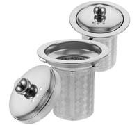 Filtre à Thé Argenté Couvercle 2 Pièces, en Acier Inoxydable 304 | Maille Fine pour Thé en Vrac, Insert de Théière, Usage Bureau et Maison, Accessoire de Remplacement