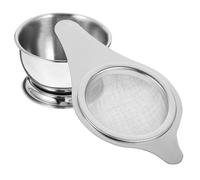 Filtre à Thé avec Support à Mailles Fines Rétro Acier Inoxydable | Pores Fins, Pose Facile sur Tasse, Accessoire Classique pour Thé au Jasmin, Théière, Bureau ou Présent