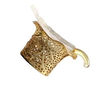 Filtre à Thé Portable en Fer Doré Résistant à Chaleur | Anti-résidus, Socle, Accessoire de Préparation, Finition Dorée, Usage Domestique, Style Créatif