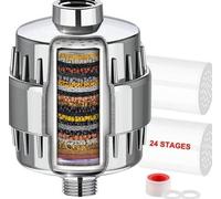 Filtre anti-calcaire puissant pour douches, avec deux filtres de rechange, destiné à l'eau à forte teneur en calcium - Filtre à eau pour robinets permettant d'éliminer le chlore et les métaux lourds