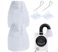Filtre anti-peluches - Capture cheveux 2 pièces | sac remplaçable pour sécheuse et machine à laver | garde des animaux, coton | accessoire pratique pour la maison, la lessive, la famille