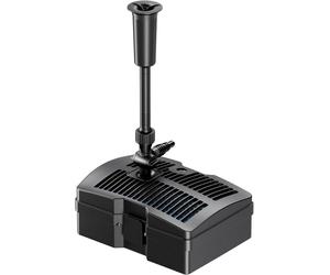 Filtre avec 3 buses de fontaine, débit de 1000 litres/heure, 28W, clarificateur UVC de 9W, et 3 niveaux de filtration, comprenant les éléments filtrants. Pompe pour fontaine et étang
