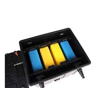 Filtre de bassin 8000 l/h avec matériau filtrant pour bassins jusqu'à 12000 litres, accessoire de rechange pour pompe et tuyau, raccord pour clarificateur UV-C, convient pour fontaine de jardin, jeu