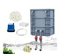 Filtre de bassin à poissons - Circuit d'eau robuste et silencieux à 3 niveaux | Filtre de bassin pour tortue Kit de boîte de cycle d'eau pour filtration, circulation de l'air, nettoyage intérieur