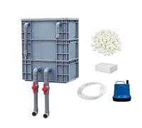 Filtre de bassin à poissons pour aquarium - Circuit d'eau de pompe à 3 niveaux - Filtre pour bassin de tortue - Kit de boîte de cycle d'eau - Pour filtration, circulation, nettoyage intérieur