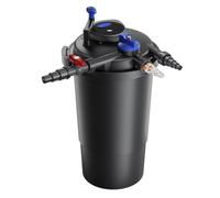 Wiltec CPF-15000 Filtre de bassin à pression avec stérilisation UV - 380 x 380 x 730 mm - 18 W / étang 30000 l max. / réservoir 35 l - Nettoyage facile - Filtration eau à grand débit