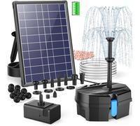 Filtre de bassin solaire avec fontaine,fontaine solaire 8W avec système de filtration,8 modes de pulvérisation et batterie de