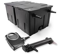 SunSun Kit complet: CBF-350B Filtre de bassin jusqu'à 60000 L Biologique, NEO7000 SuperEco pompe de filtration 7000l/h 50W, CUV-324 lampe uv UVC Clarificateur avec 24W
