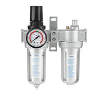 Filtre de compresseur de pression d'air de 1/2", kit d'outils de régulateur de pression d' de purgeur de jauge Filtre de régulation Régulateur de pression d'air Lubricator Piège à eau…