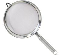 Filtre de cuisine en acier inoxydable Unyqoos® de 18 cm – filtre à mailles fines avec une poignée ovale robuste et une boucle de suspension, résistant à la rouille, lavable au lave-vaisselle