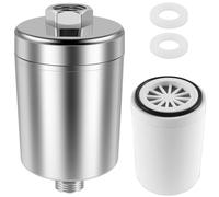 Filtre de douche 15 étapes pour eau dure, adoucisseur d'eau avec vitamine C, filtre à eau dure, filtre universel UK pour enlever le chlore et le fluorure avec 2 cartouches