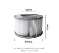 Filtre de piscine pour MSPA, Toskana, Camaro, Alpine, Silver Cloud, Tekapo, Mono, Reve, Bliss, Baikal, Lite Nest, Starry Aurora, 1 pi?ce