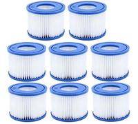 Filtre de piscine - Type VI - Kit de 8 cartouches - Pour spas Bestway - Entretien de piscine - Blanc et bleu