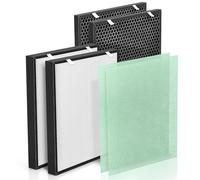 Filtre de rechange Air 400 compatible avec purificateur d'air Bissell 3365 2520 2521 pour purificateur d'air Bissell Air400 et 24791, 2 H13 True HEPA, 2 filtres à charbon actif et 2 préfiltres