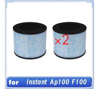 Filtre de rechange F100 pour purificateur d'air compact Instant AP100 avec revêtement antimicrobien et charbon actif (2 pièces)