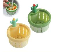 Filtre de vidange d'évier de cuisine Cactus - Anti-obstruction - Filtre de résidus alimentaires avec fonction de drainage automatique - Collecteur de déchets pour évier de cuisine - Universel