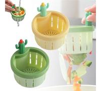 Filtre de vidange d'évier de cuisine en forme de cactus, filtre d'évier à pression automatique, filtre d'évier autonettoyant, panier de vidage automatique, accessoire amusant pour la maison et la