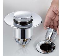 Filtre De Vidange Universel Pour Lavabo De Salle De Bain - Or Et Argent, Abs Et Cuivre Durables, Installation Facile, Crépine Anti-Obstruction