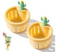 Filtre D'évier Cactus, Panier Filtrant Pour Évier Cactus, Panier À Vidage Automatique Par Simple Pression, Collecteur Autonettoyant De Résidus Alimentaires(YELLOW*2)