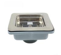 Filtre d'évier carré en acier inoxydable SUS304 114 x 114 mm avec panier à grille de précision et double système de joint souple pour une performance de vidange fiable