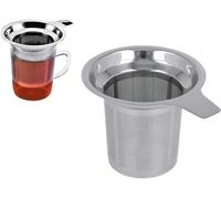 Filtre en acier inoxydable Unyqoos® Teesieb : tamis fin, découpé au laser, pour tasses et théières, diamètre 6–8,5 cm, compatible lave-vaisselle