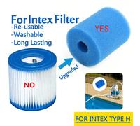Filtre éponge en mousse pour piscine Intex Type H, cartouche de mousse Pound, nettoyant réutilisable et lavable, outil de remplacement bleu