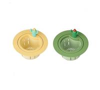 Filtre Évier Cuisine Cactus, 2 PCS Crépine Évier Anti-Obstruction avec Vidange Automatique, Panier Filtre Résidus Alimentaires pourÉvier et Égout