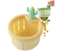 Filtre Évier Cuisine Cactus, Crépine Évier Anti-Obstruction avec Vidange Automatique, BouchonÉvier Design Universel en ABS, Panier Filtre Résidus Alimentaires pourÉvier et Égout (Jaune, A)