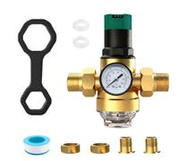 Filtre fin rinçable avec adaptateur : robinet MNPT 1" - G3/4" - Combinaison de filtre à eau réutilisable pour la filtration d'eau potable Tuyau d'eau de fontaine (3/4" + manomètre)